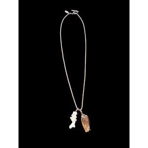 Mima 925 Sterling Silver Carved Fly And White Coral Necklace